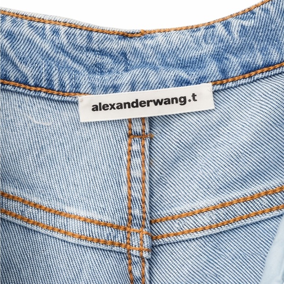Alexander Wang  diffusion High Rise Relaxed Fit Blue Denim Jeans Apple Logo Sz S - Picture 5 of 7